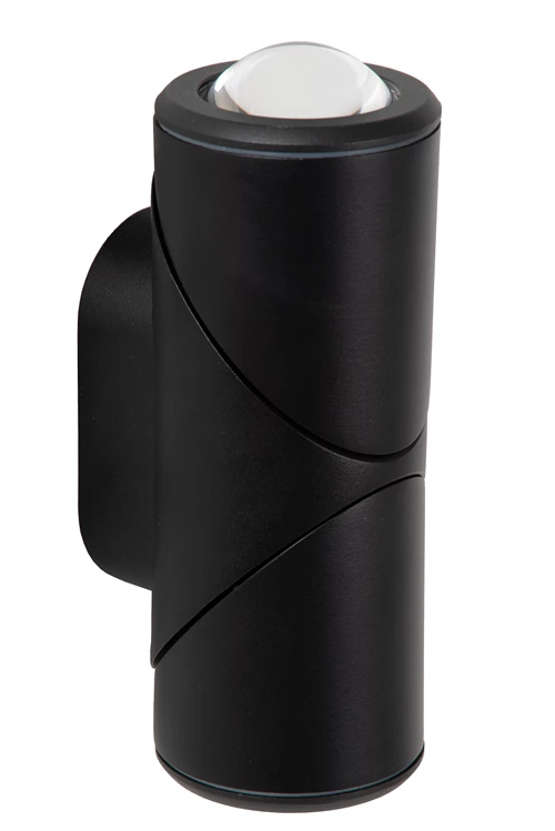 Lucide ERIN - Foco de pared / Lámpara de pared Dentro/Fuera - LED - 2x5W 2700K - IP65 - Negro - apagado